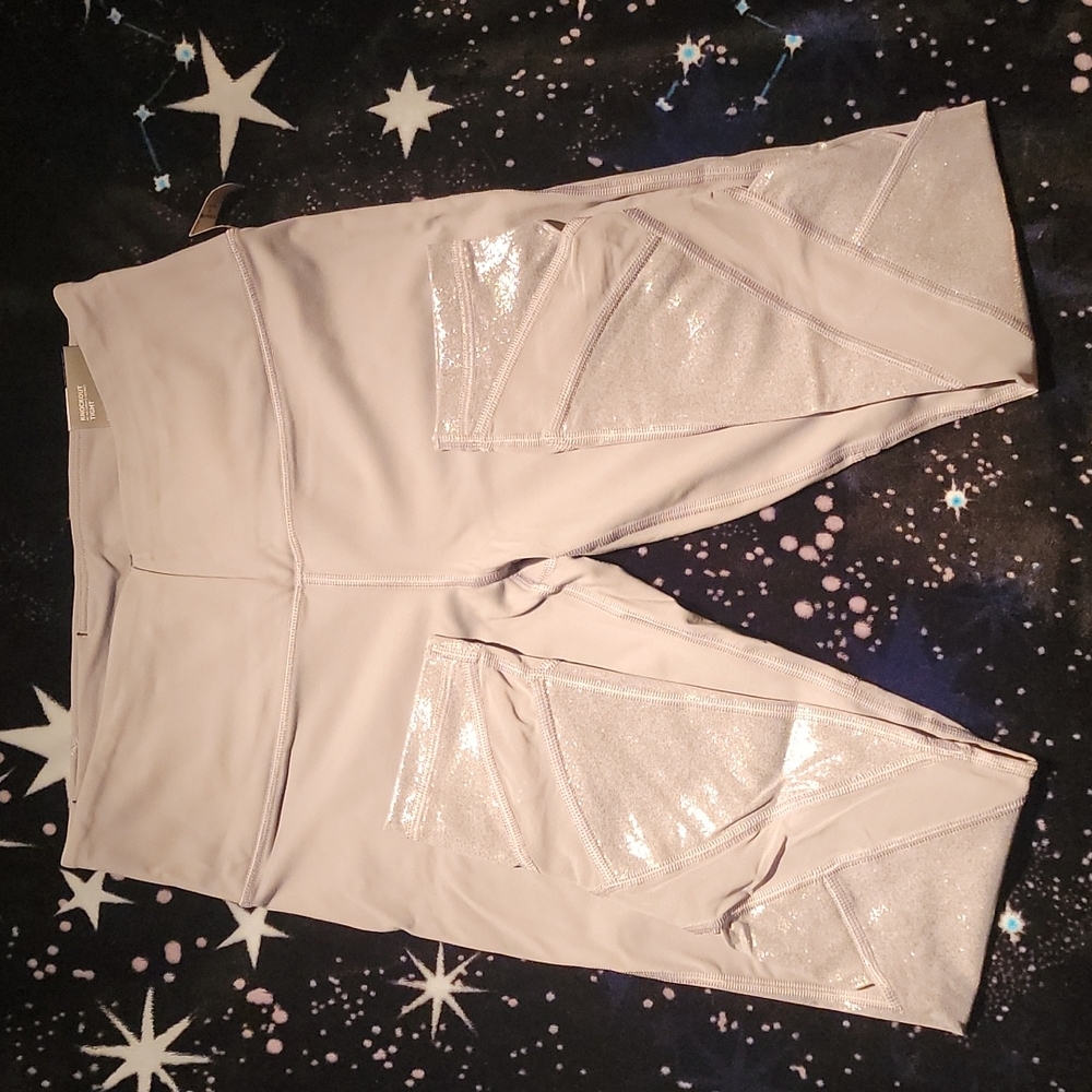 Victorias Secret Sport Knockout Tights Gray/Silver Size Small